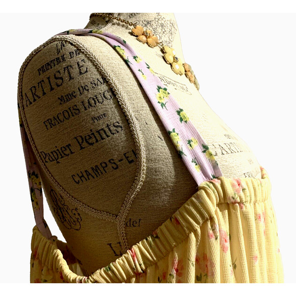 NWT Osos Design Yellow and Purple Sleeveless Summer Patchwork Dress Extra Large - Picture 7 of 13